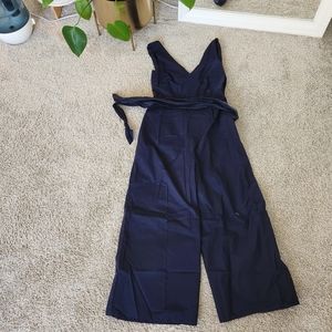 NWT - J. Crew Wrap-tie Poplin Jumpsuit - navy